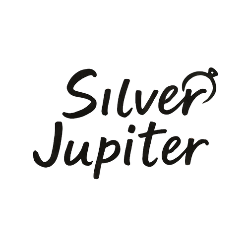 Text 'Silver Jupiter' in a stylized font on a white background